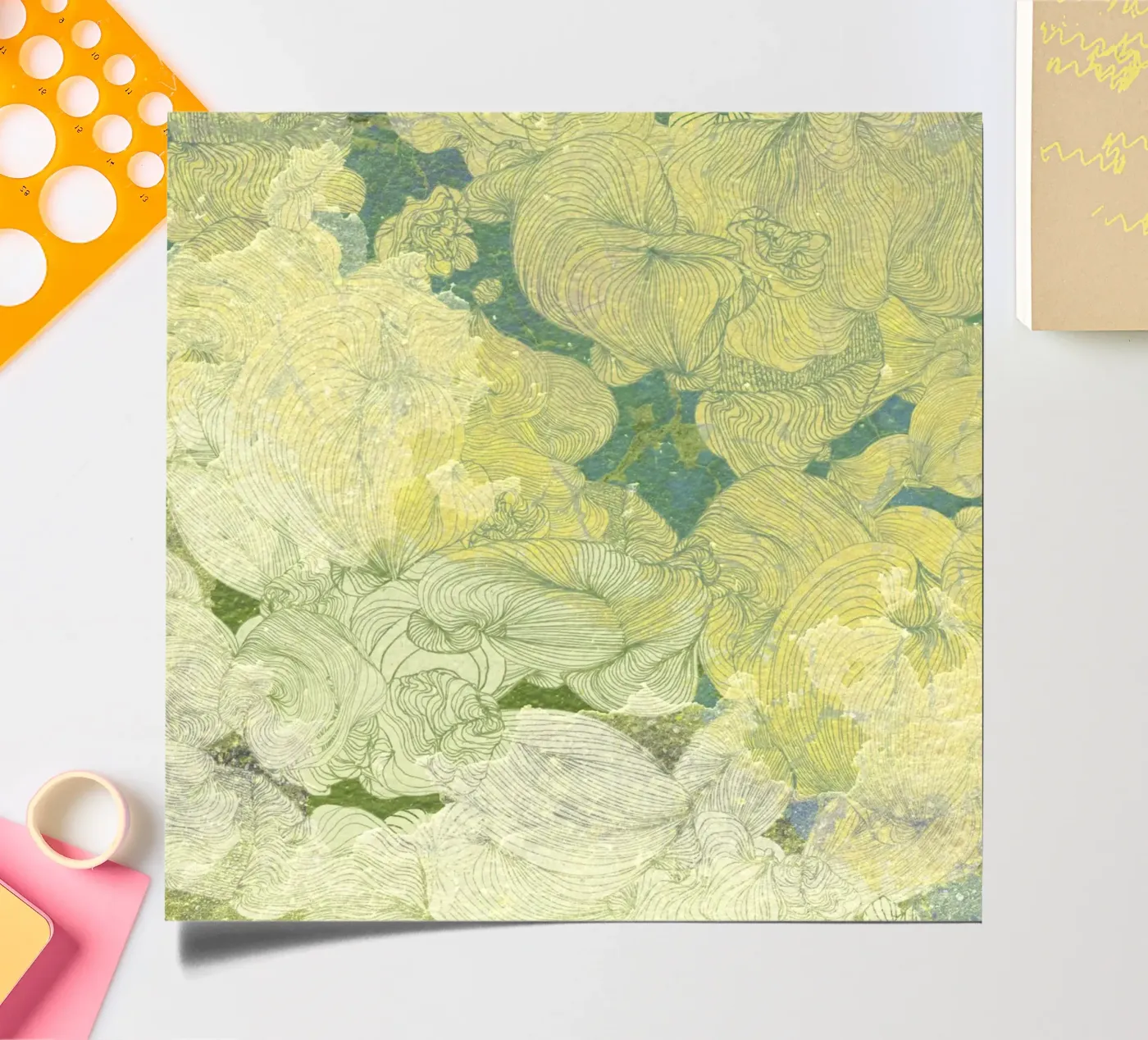 yellow sticker sheet by Giulio Iurissevich