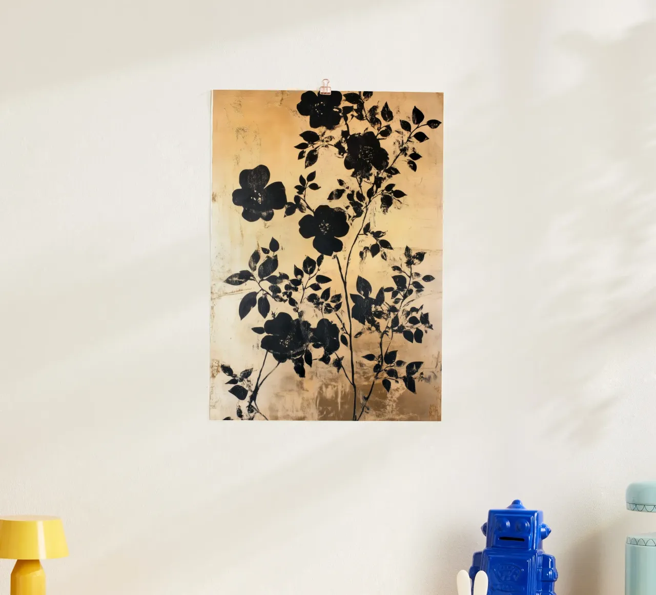 Rose nere poster con telaio in plastica da Justyna Jaszke JBJart