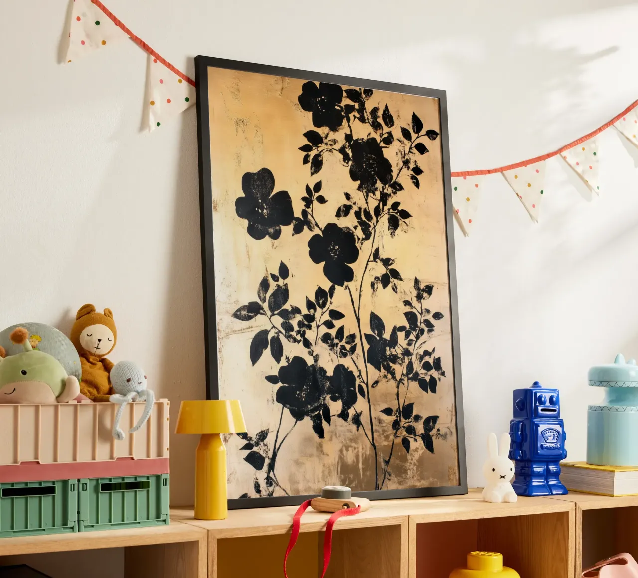 Rose nere poster con telaio in plastica da Justyna Jaszke JBJart