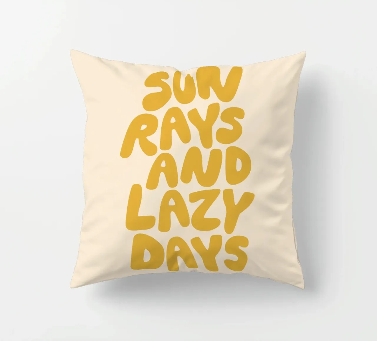 Sun Rays and Lazy Days Summertime Sunny Sunshine Typography decorative cushion by THE MOTIVATED TYPE