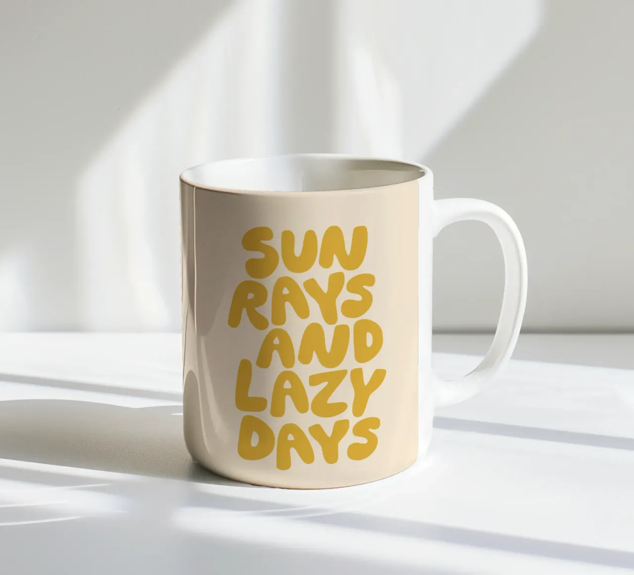 Sun Rays and Lazy Days Summertime Sunny Sunshine Typography ceramic mug by THE MOTIVATED TYPE