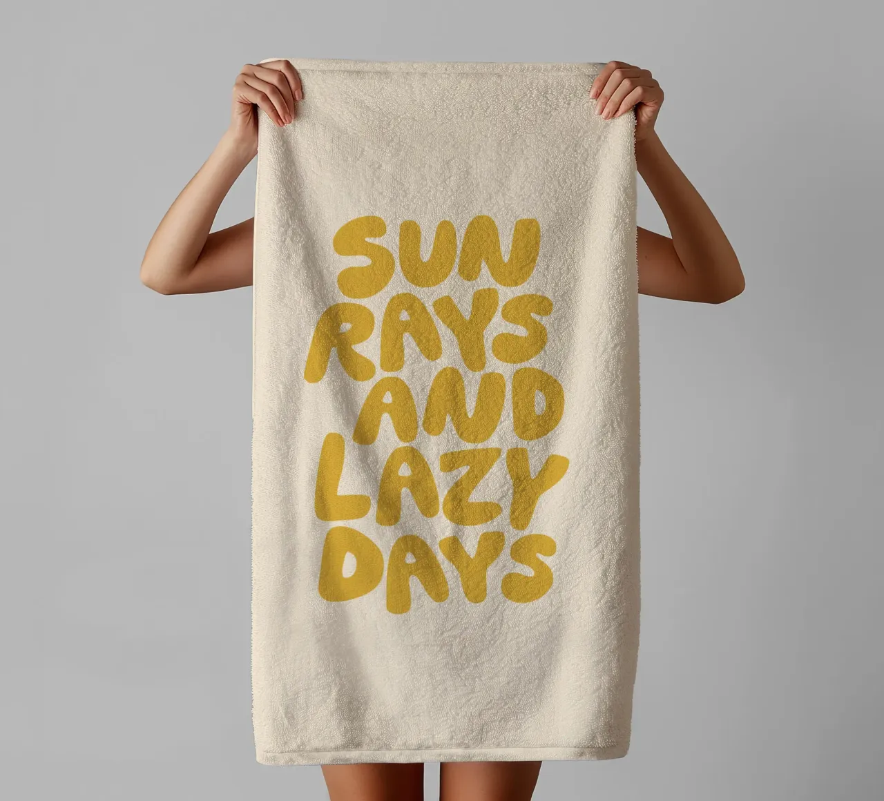 Sun Rays and Lazy Days Summertime Sunny Sunshine Typografie Handtuch von THE MOTIVATED TYPE