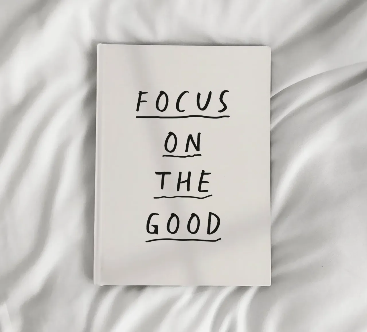 Focus on the Good Whimsical Hand Drawn Typography Design notebook by THE MOTIVATED TYPE