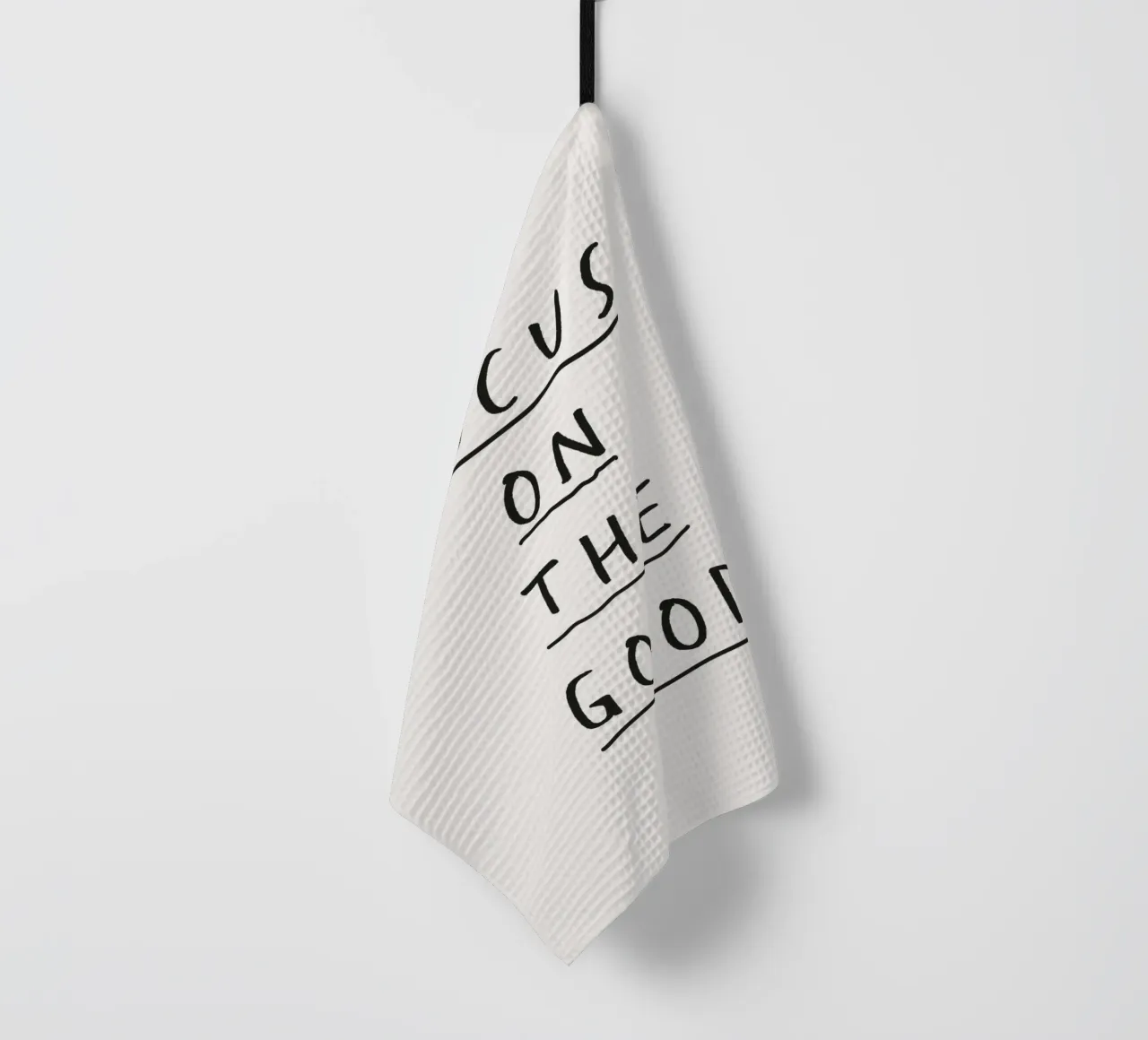 Focus on the Good Whimsical Hand Drawn Typography Design (en anglais) torchon de THE MOTIVATED TYPE