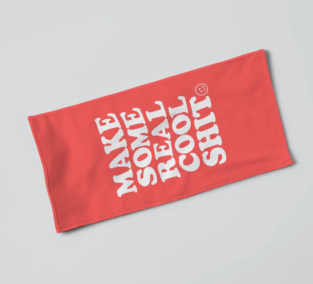 Make Some Real Cool Shit Bold Retro Typography Design in Red towel by THE MOTIVATED TYPE