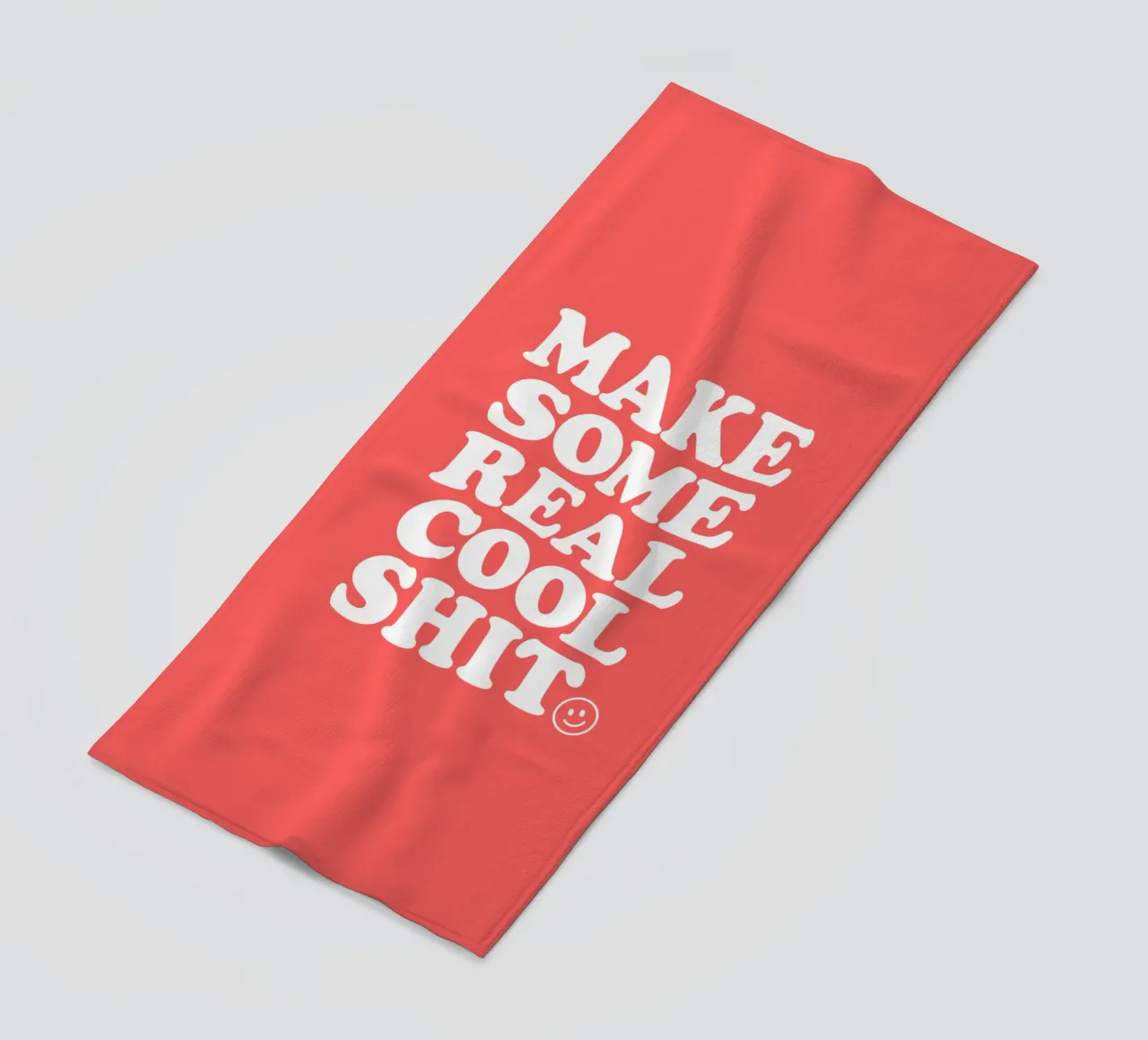 Make Some Real Cool Shit Bold Retro Typography Design in Red beach towel by THE MOTIVATED TYPE