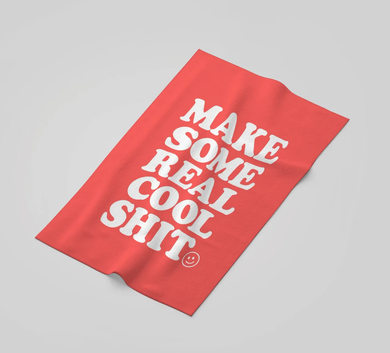 Make Some Real Cool Shit Bold Retro Typography Design in Red beach towel by THE MOTIVATED TYPE