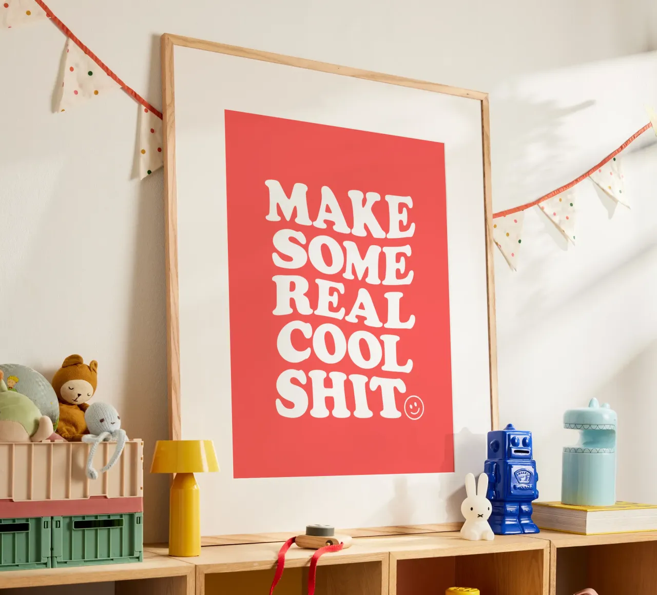 Realizzare un design tipografico retrò in grassetto in rosso poster con telaio in plastica da THE MOTIVATED TYPE