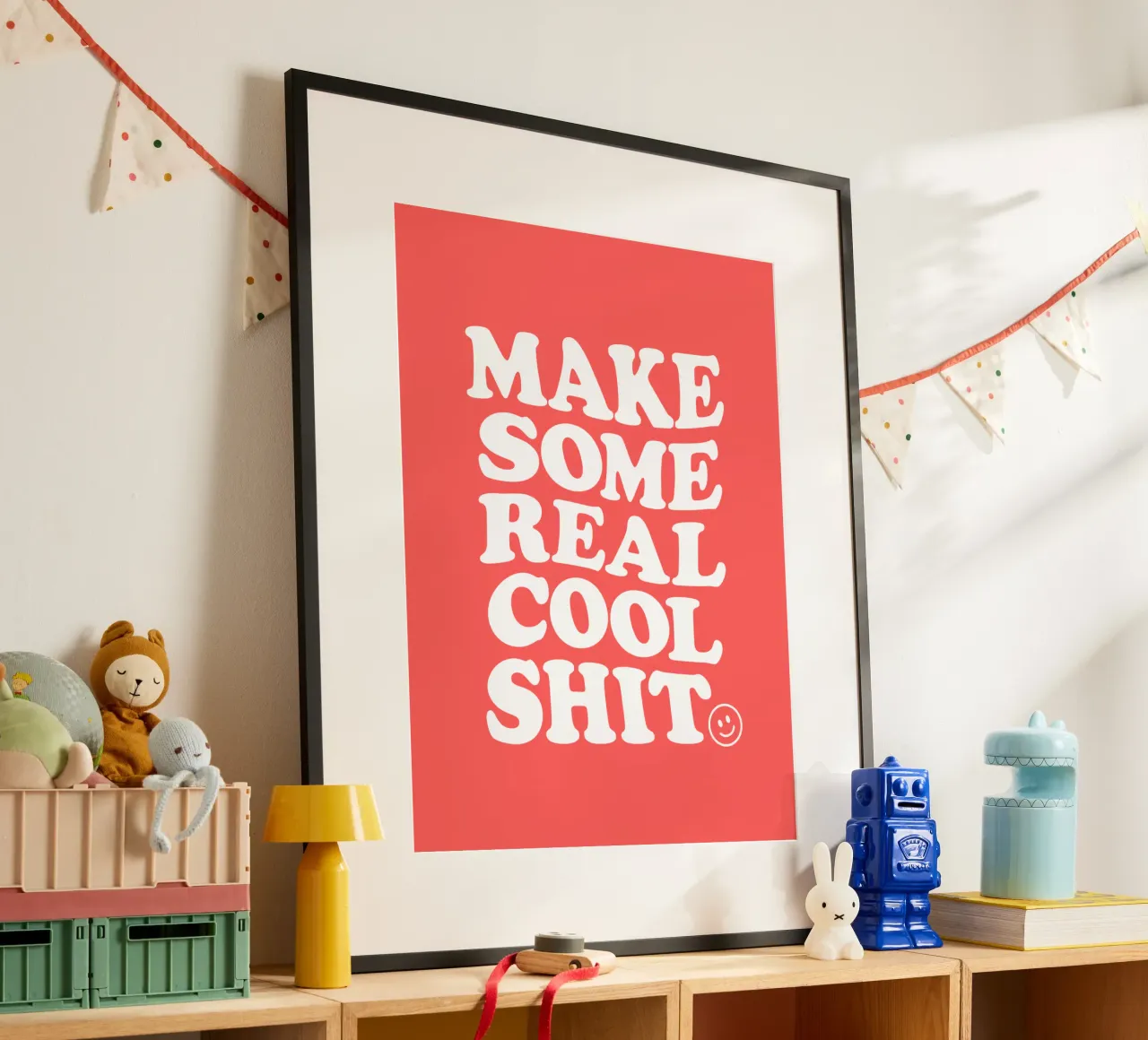 Realizzare un design tipografico retrò in grassetto in rosso poster con telaio in plastica da THE MOTIVATED TYPE