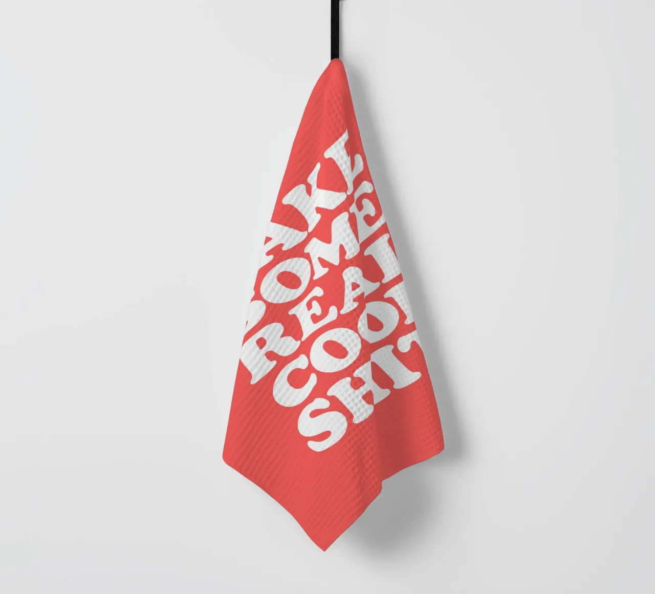 Make Some Real Cool Shit Bold Retro Typography Design in Red torchon de THE MOTIVATED TYPE