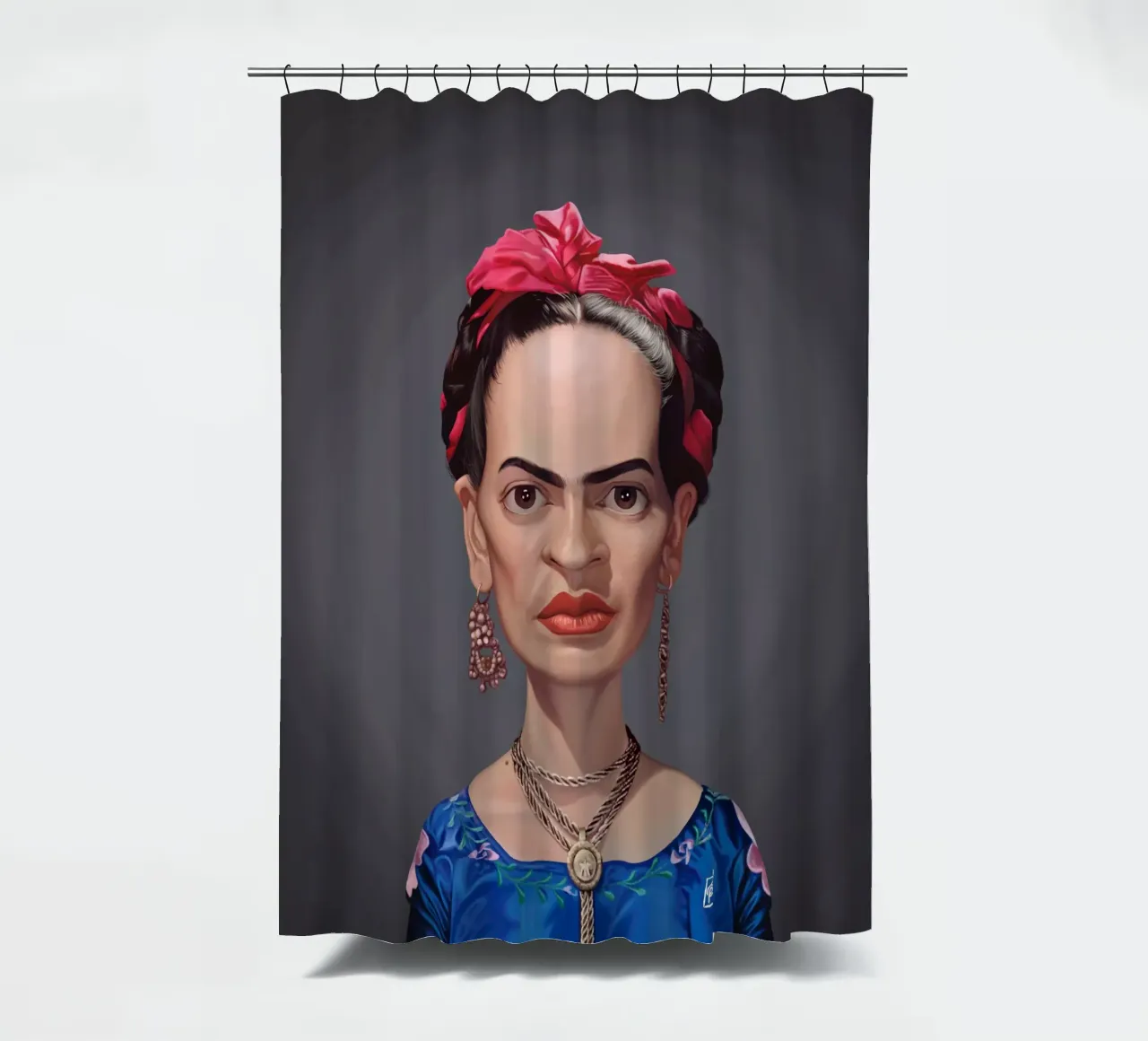 Frida Kahlo tenda da doccia da Rob Art | Illustration