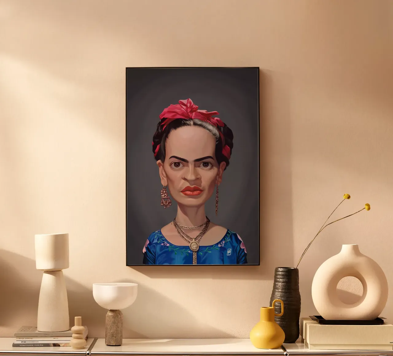 Frida Kahlo alluminio dibond da Rob Art | Illustration