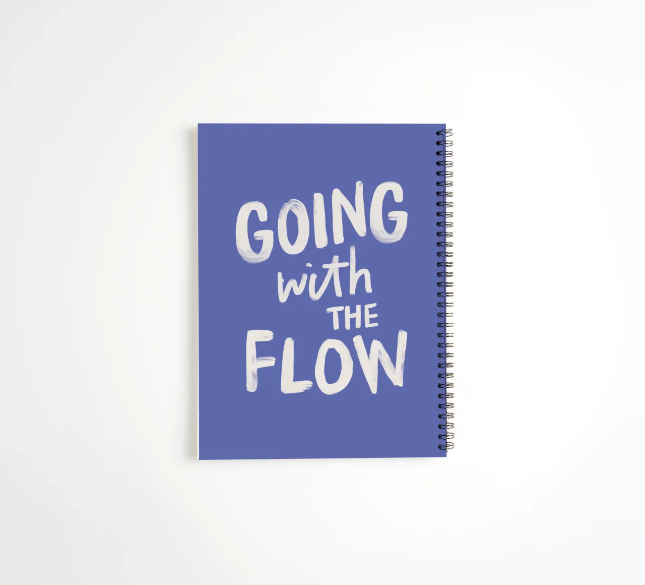 Going with the Flow, design tipografico dipinto a mano in blu diario ad anelli da THE MOTIVATED TYPE