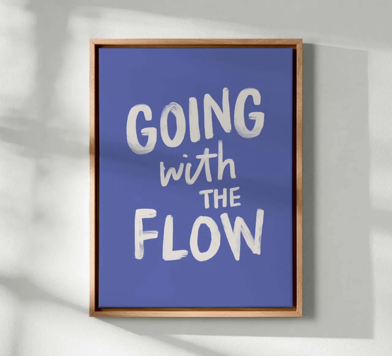 Going with the Flow, design tipografico dipinto a mano in blu tela da THE MOTIVATED TYPE