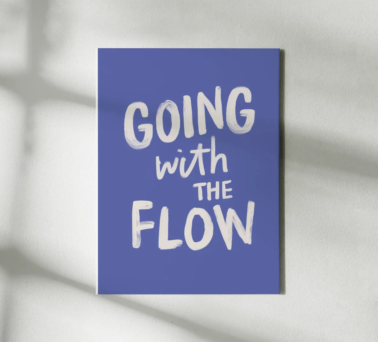 Going with the Flow, design tipografico dipinto a mano in blu tela da THE MOTIVATED TYPE