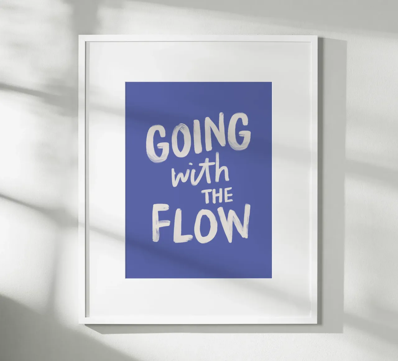 Going with the Flow, design tipografico dipinto a mano in blu poster da THE MOTIVATED TYPE