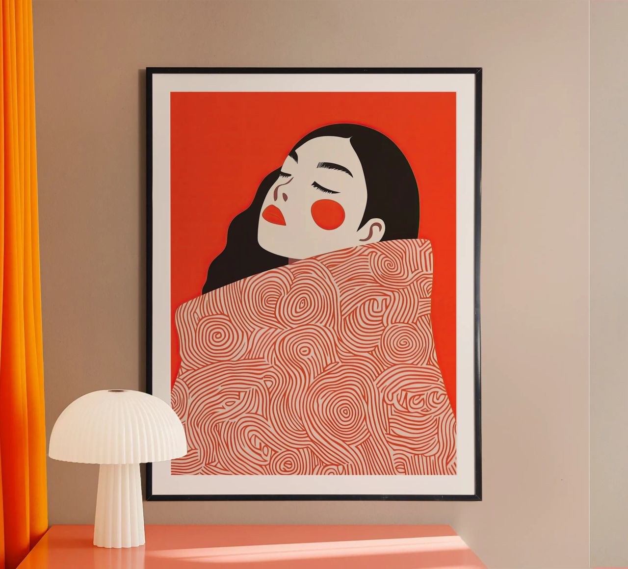 Ritratto di donna in rosso e nero carta hahnemühle da Autofocus