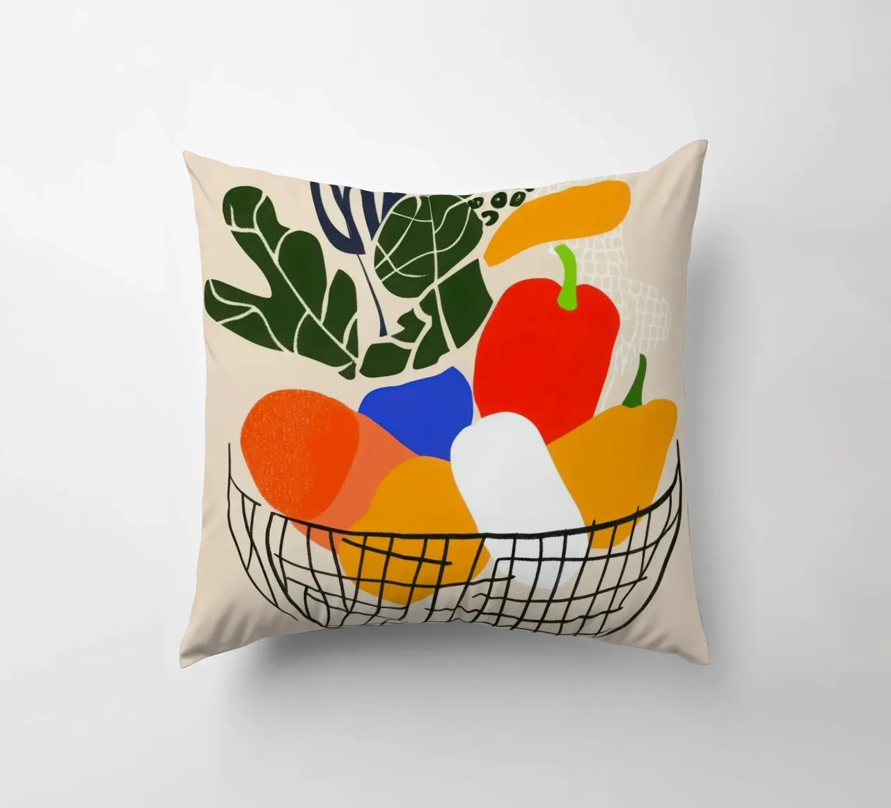 Mercato mattutino - Cesto di sapori in astrazione cuscino da Pop and Fruits - Affiches & posters