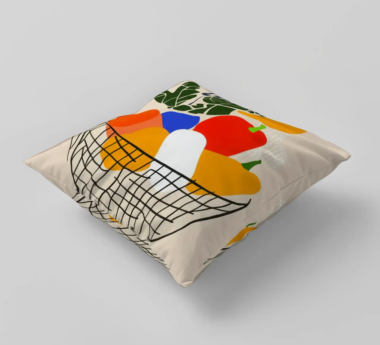Mercato mattutino - Cesto di sapori in astrazione cuscino da Pop and Fruits - Affiches & posters