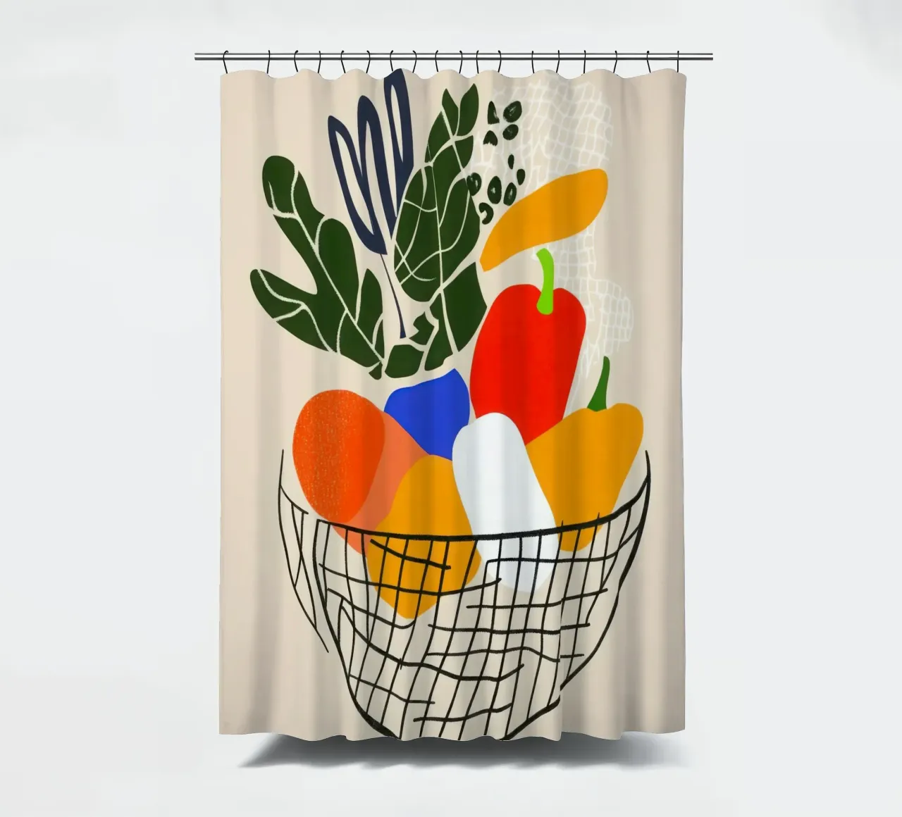 Mercato mattutino - Cesto di sapori in astrazione tenda da doccia da Pop and Fruits - Affiches & posters