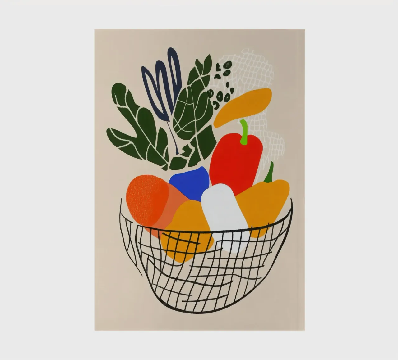 Mercato mattutino - Cesto di sapori in astrazione diario da Pop and Fruits - Affiches & posters