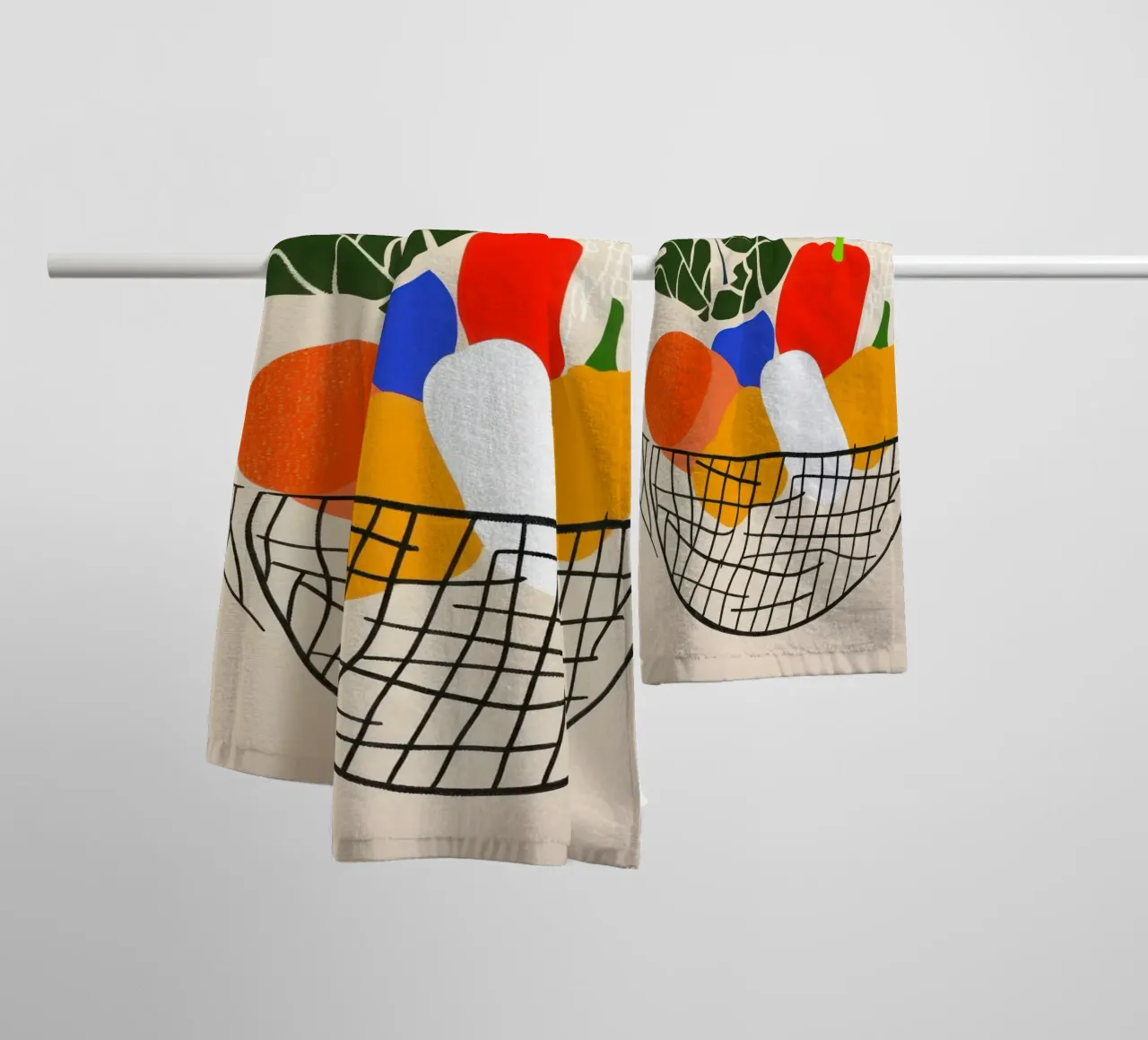 Mercato mattutino - Cesto di sapori in astrazione asciugamano da bagno da Pop and Fruits - Affiches & posters