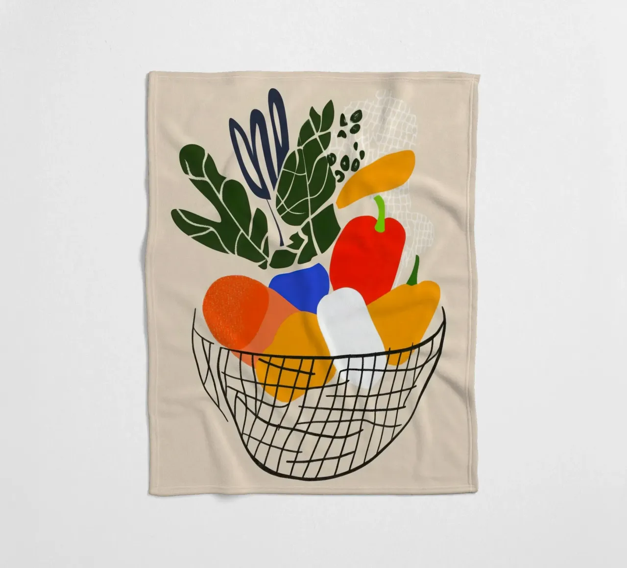 Mercato mattutino - Cesto di sapori in astrazione coperta in pile da Pop and Fruits - Affiches & posters