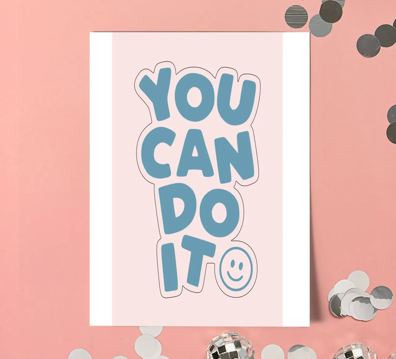 You Can Do It Fröhlich Ermutigend Aufmunternd Typografie Stickerbogen von THE MOTIVATED TYPE