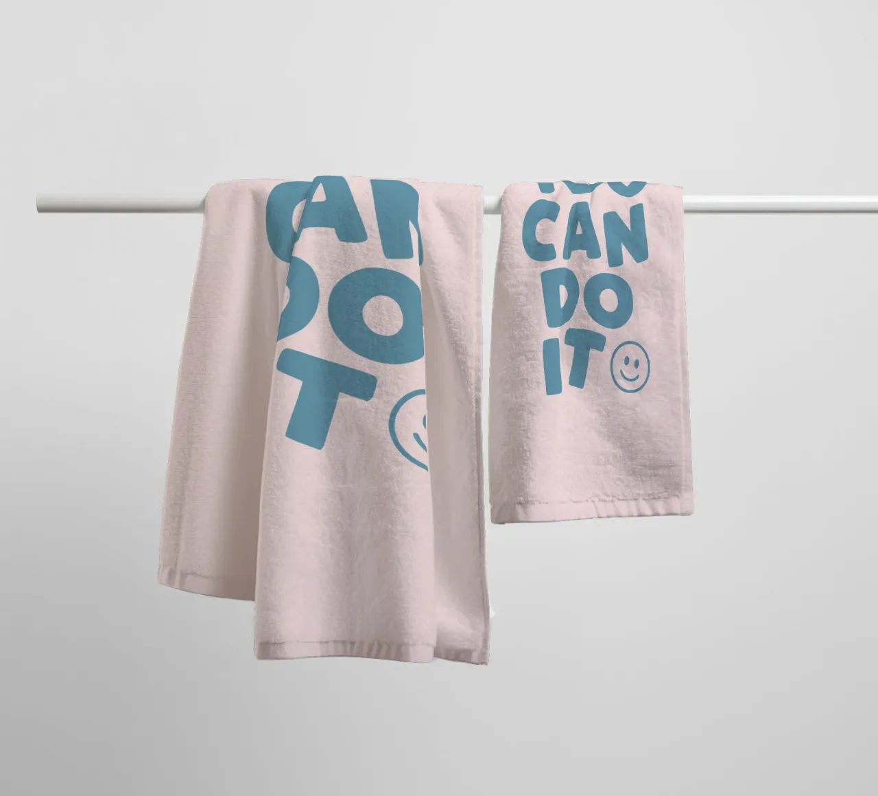 You Can Do It Cheerful Encouraging Uplifting Typography towel by THE MOTIVATED TYPE