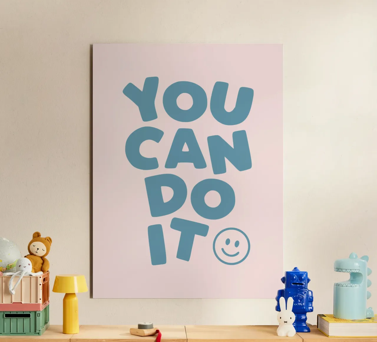 You Can Do It Cheerful Encouraging Uplifting Typography alu-dibond by THE MOTIVATED TYPE