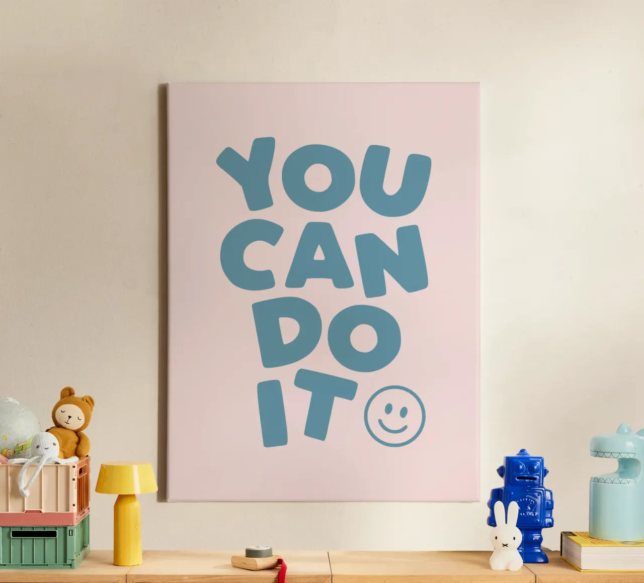 You Can Do It Cheerful Encouraging Uplifting Typography canvas by THE MOTIVATED TYPE