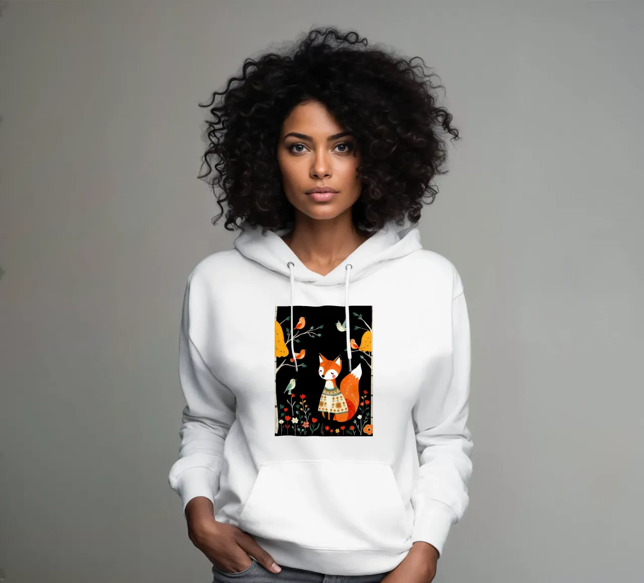 VOLPE NELLA FORESTA felpa con cappuccio da COLLEEN CRAFTS