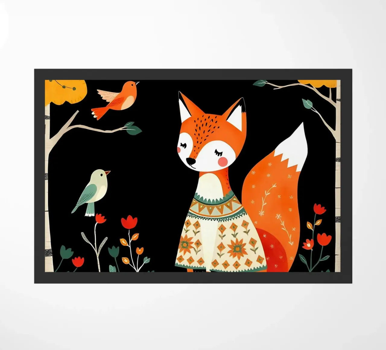 ZORRO EN EL BOSQUE felpudo de COLLEEN CRAFTS