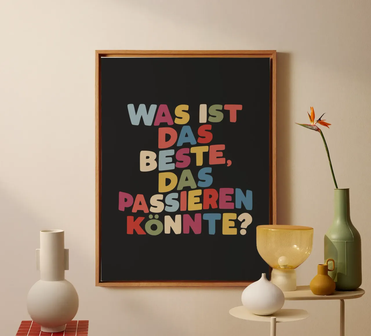 What Is The Best That Could Happen German Typography canvas by THE MOTIVATED TYPE
