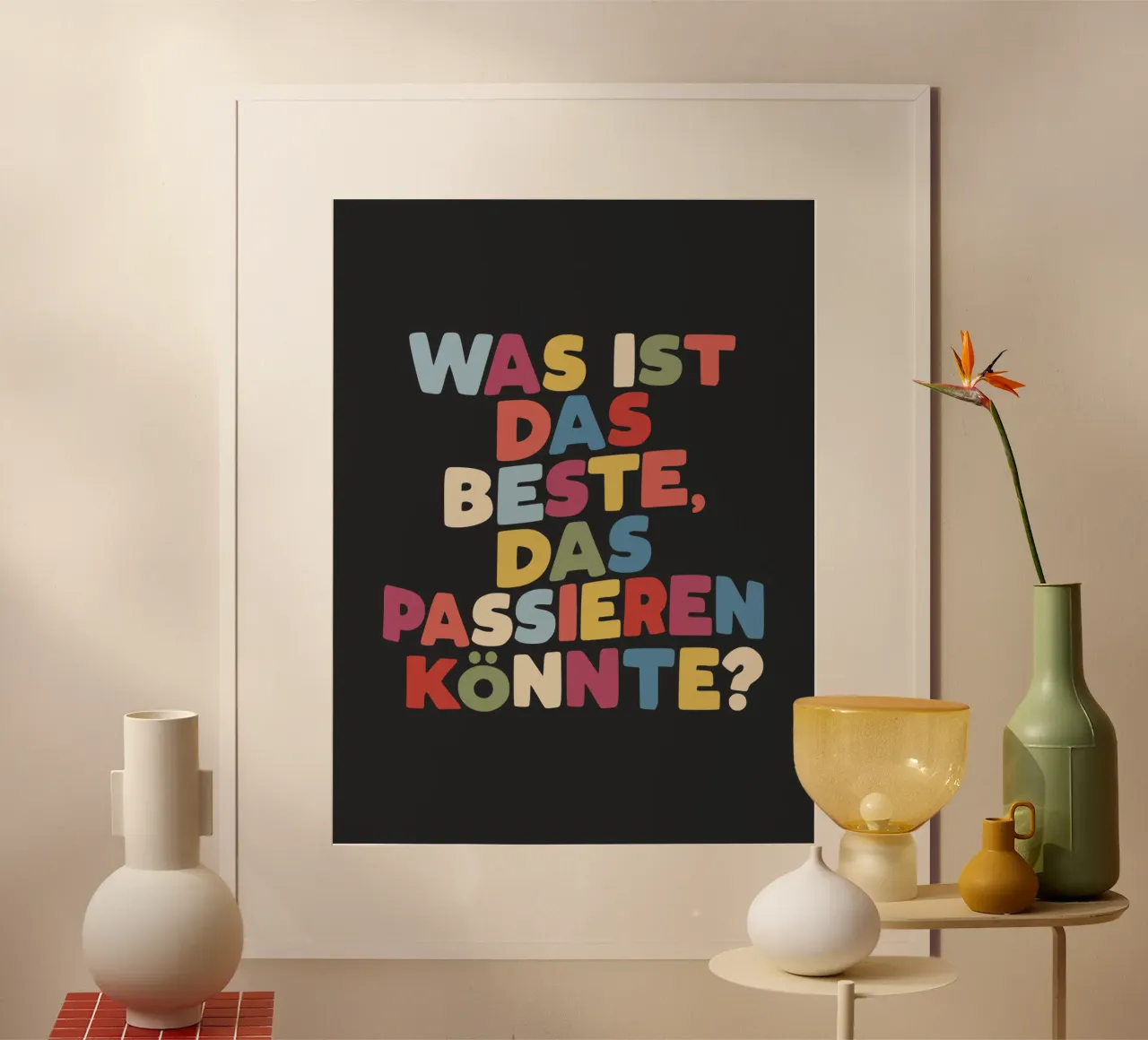 Qual è il meglio che possa accadere alla tipografia tedesca? poster con telaio in plastica da THE MOTIVATED TYPE