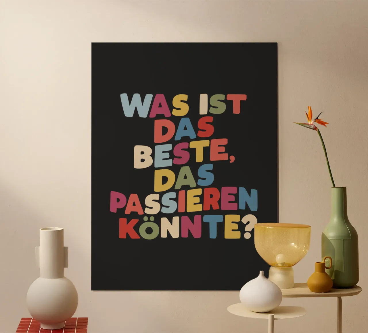 Qual è il meglio che possa accadere alla tipografia tedesca? poster con telaio in plastica da THE MOTIVATED TYPE