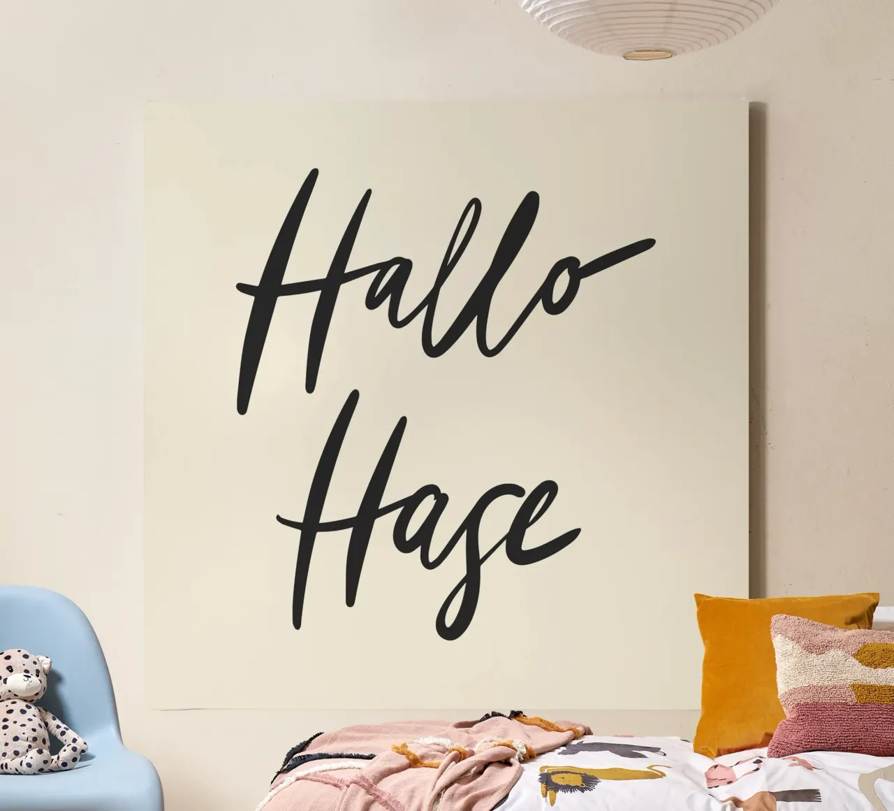 Hallo Hase tela con Cornice a cassetta da All Colours