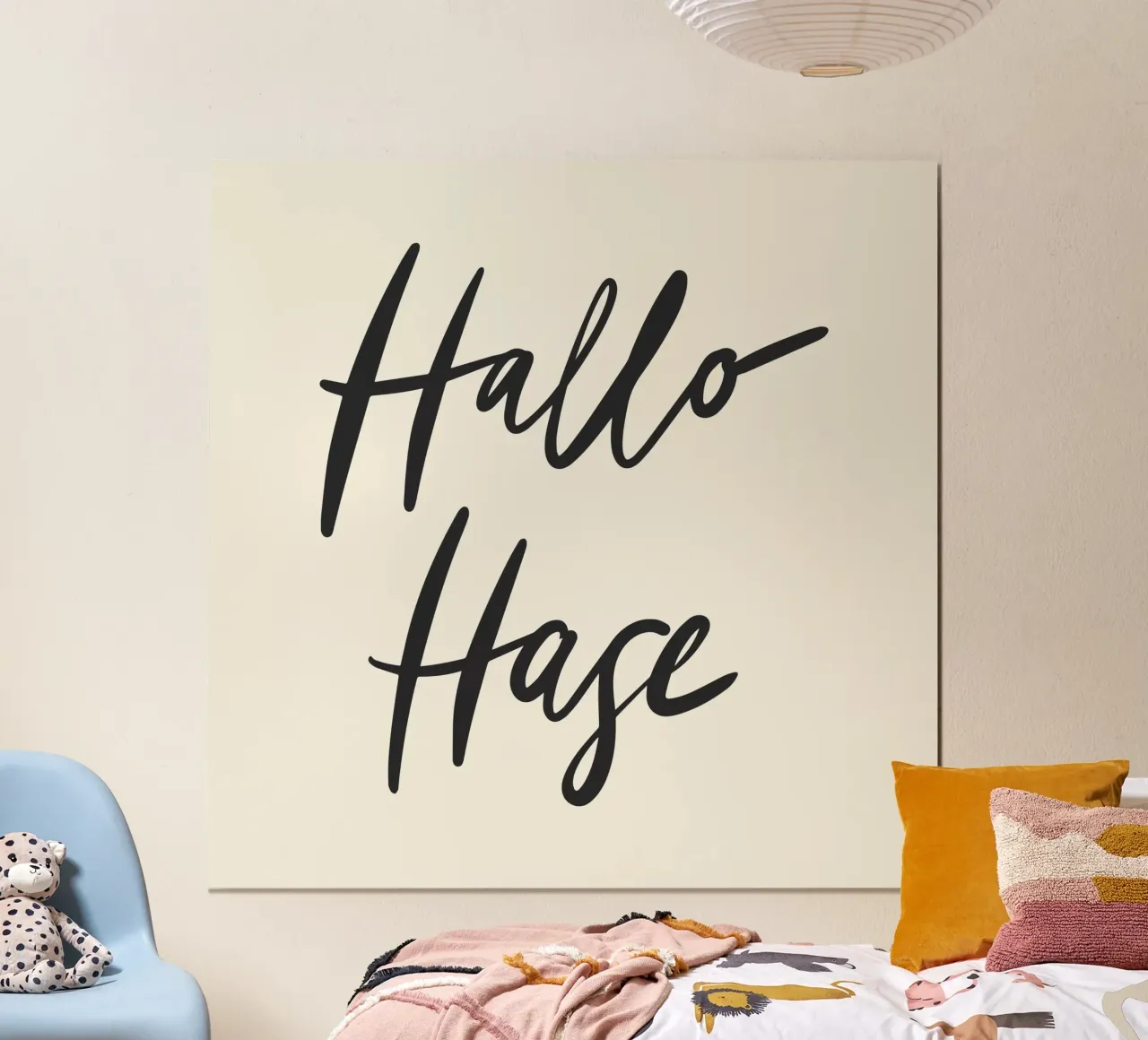 Hallo Hase poster con telaio in legno da All Colours