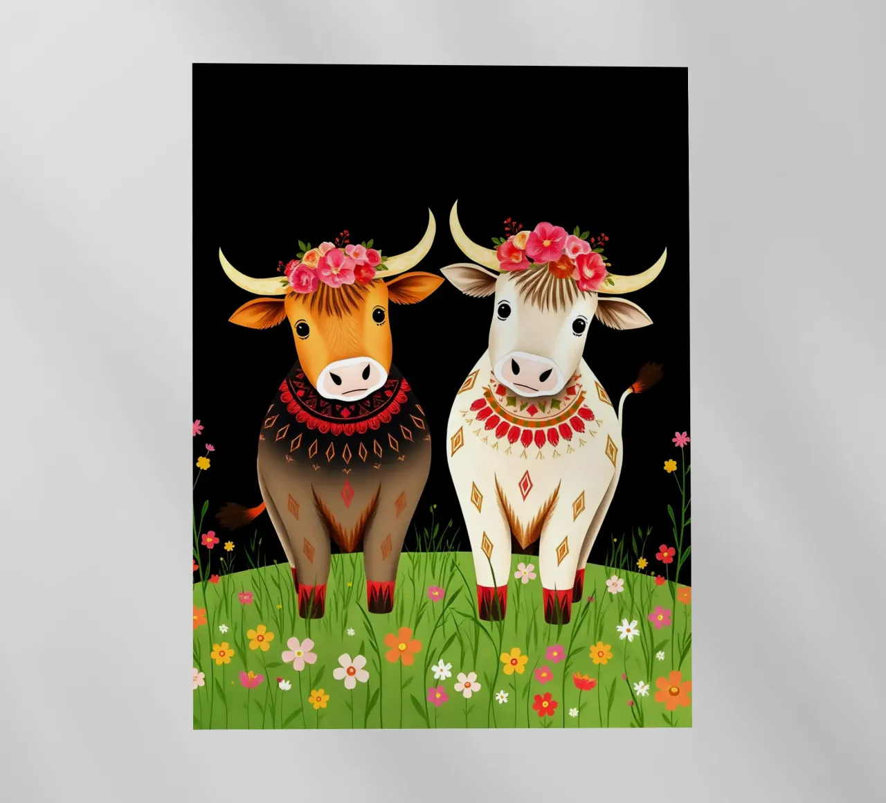 Mucche Highland in un prato selvaggio pellicola backlit da COLLEEN CRAFTS