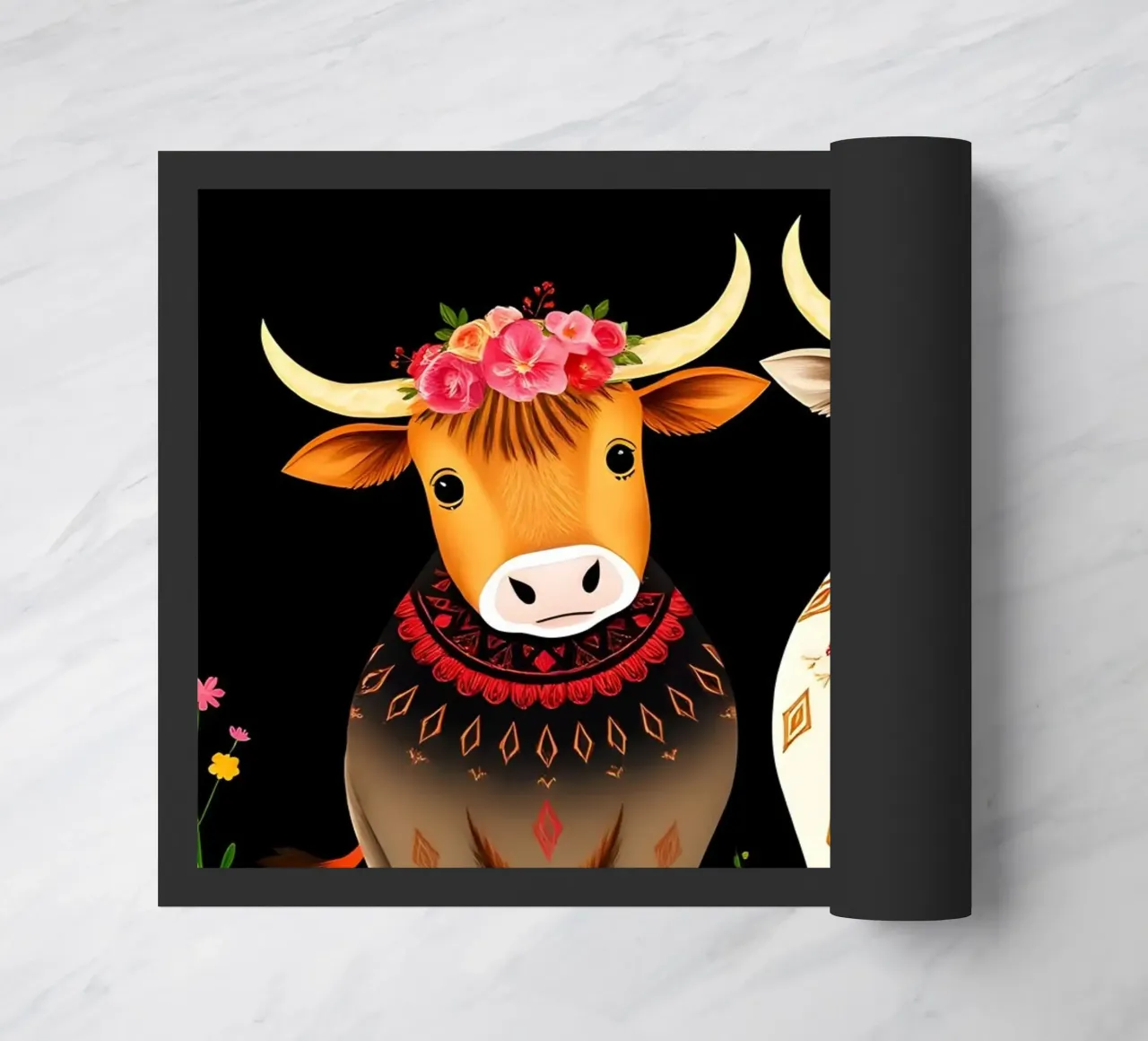 Mucche Highland in un prato selvaggio zerbino da COLLEEN CRAFTS