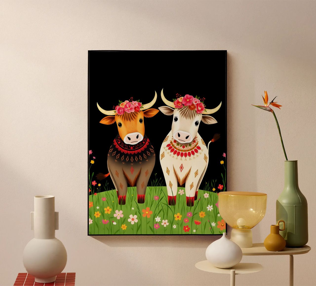 Mucche Highland in un prato selvaggio plexiglass da COLLEEN CRAFTS