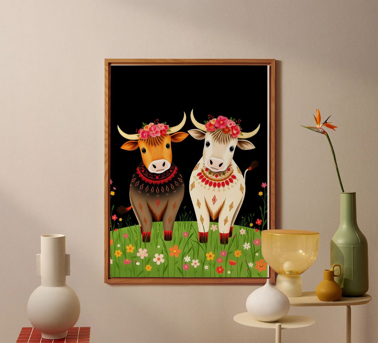 Mucche Highland in un prato selvaggio alluminio dibond da COLLEEN CRAFTS