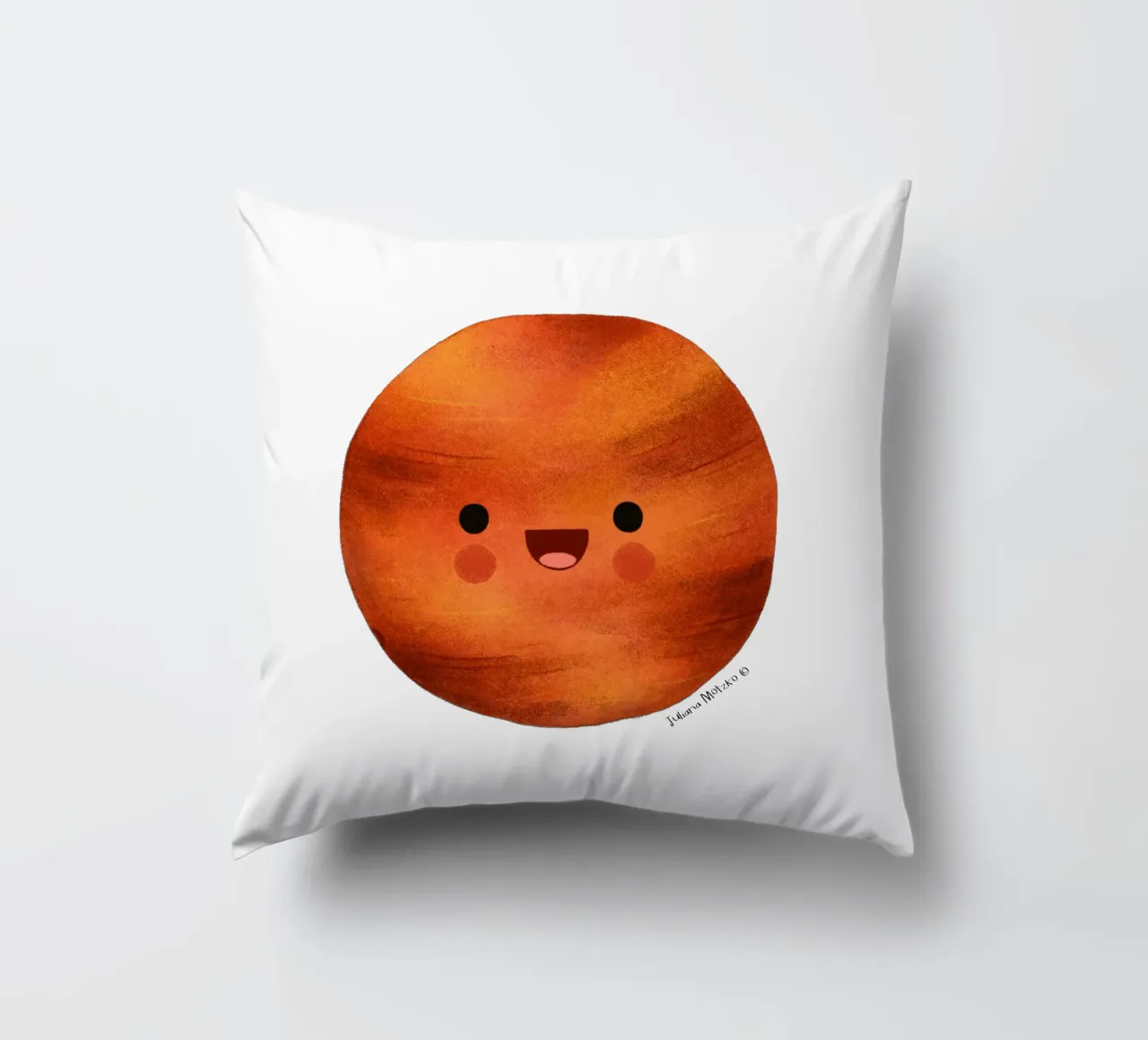 Cute Mars Planet decorative cushion by julianamotzko