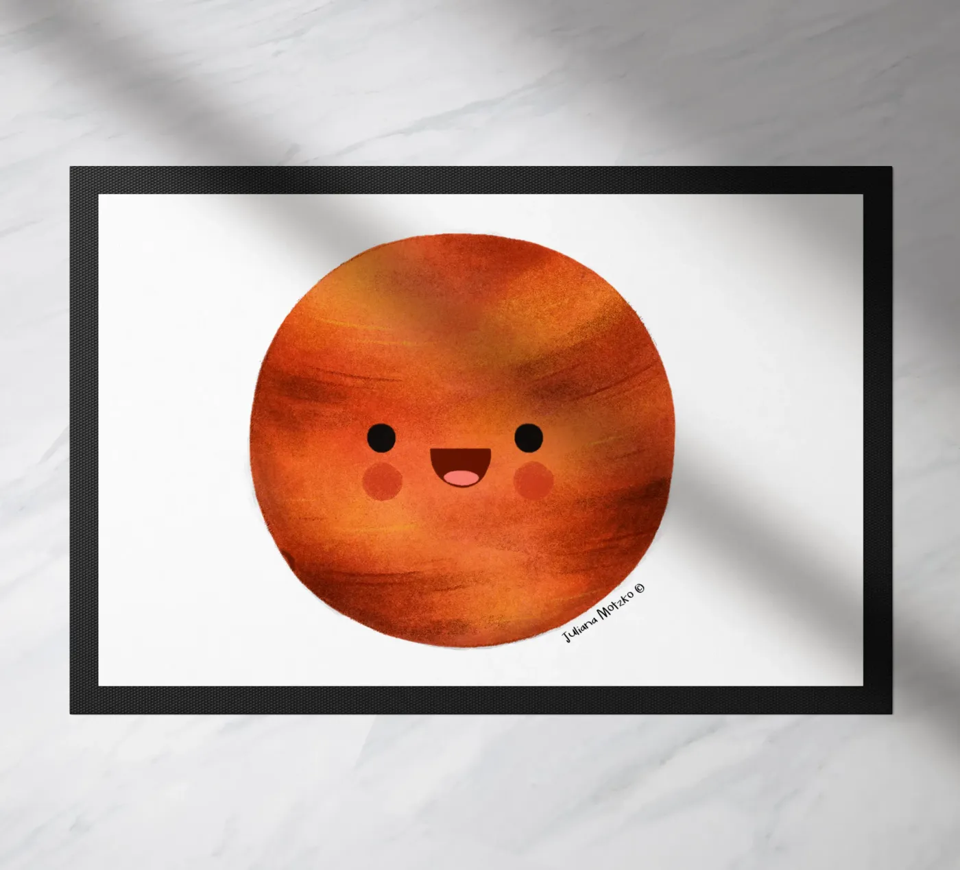 Cute Mars Planet doormat by julianamotzko