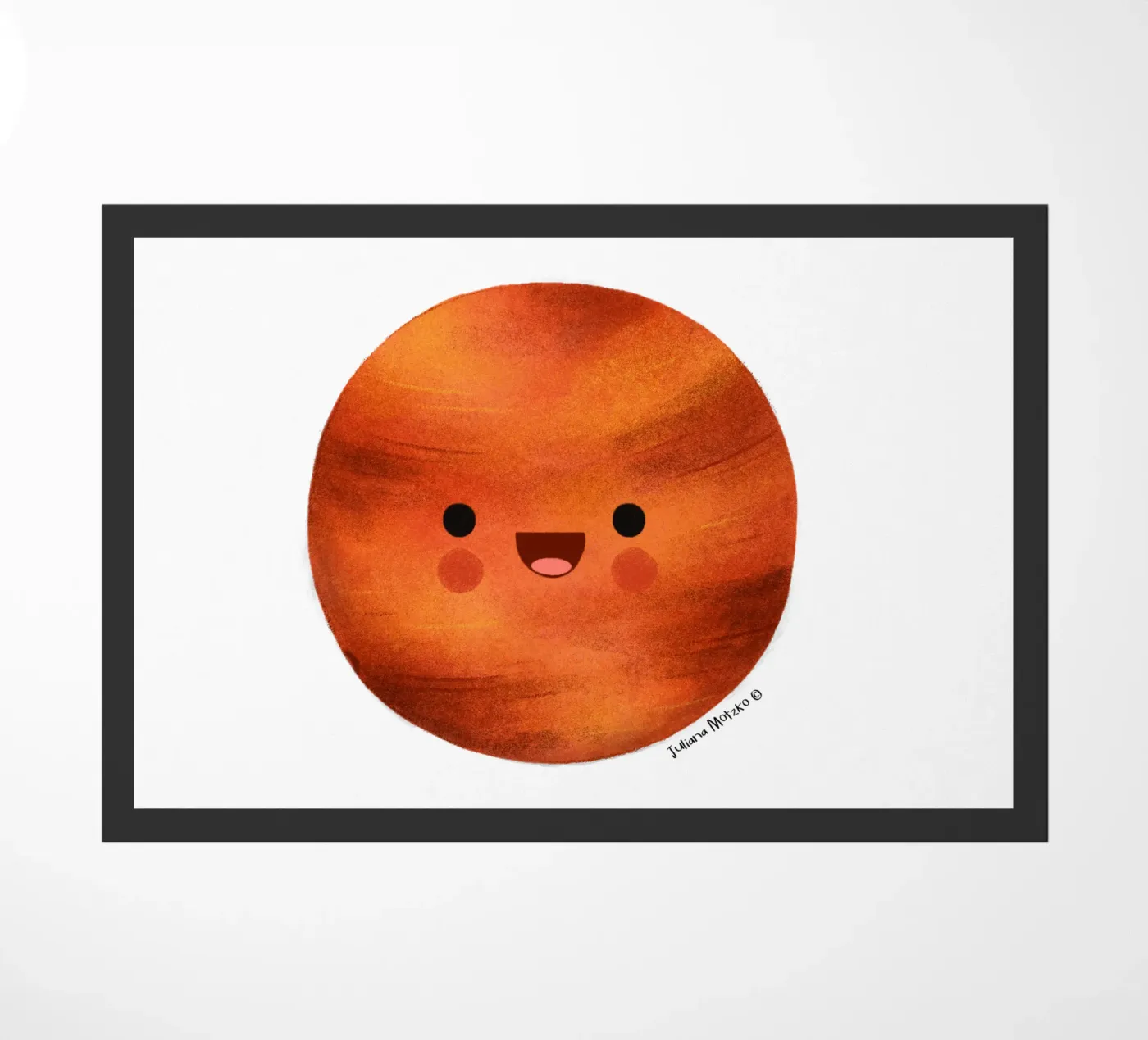 Cute Mars Planet doormat by julianamotzko