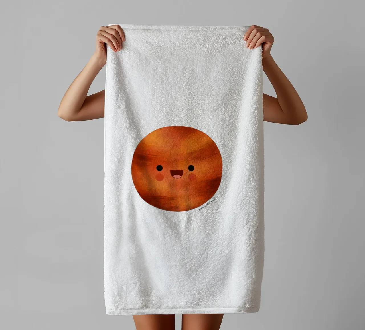 Cute Mars Planet towel by julianamotzko