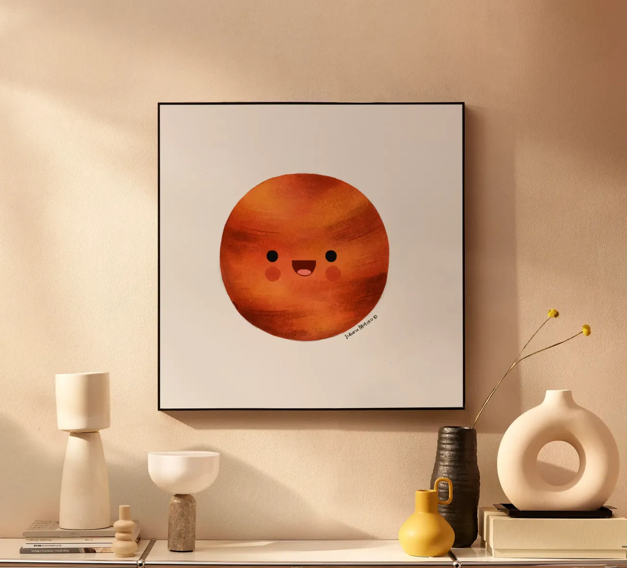 Cute Mars Planet acrylic glass by julianamotzko