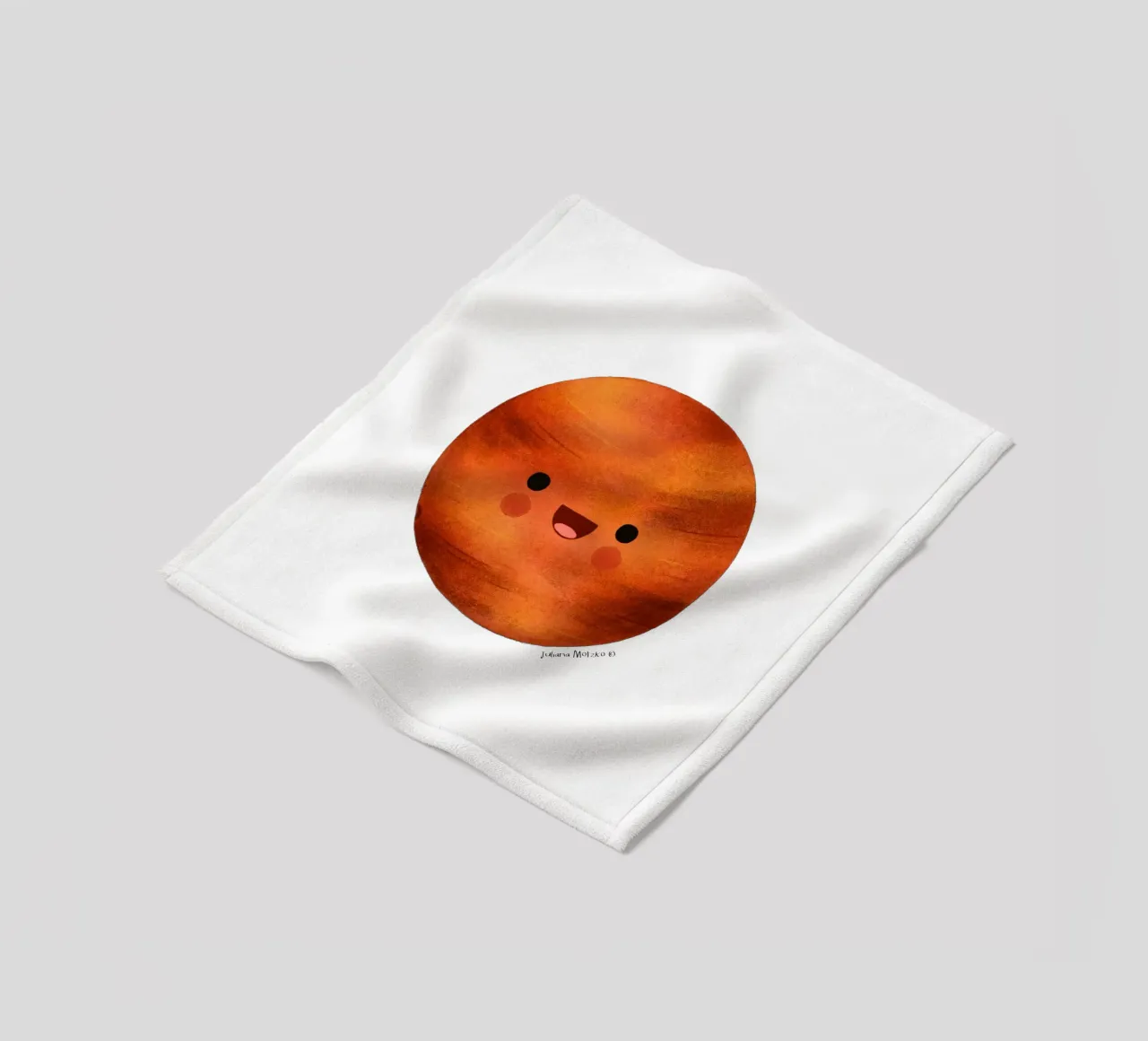 Cute Mars Planet fleece blanket by julianamotzko