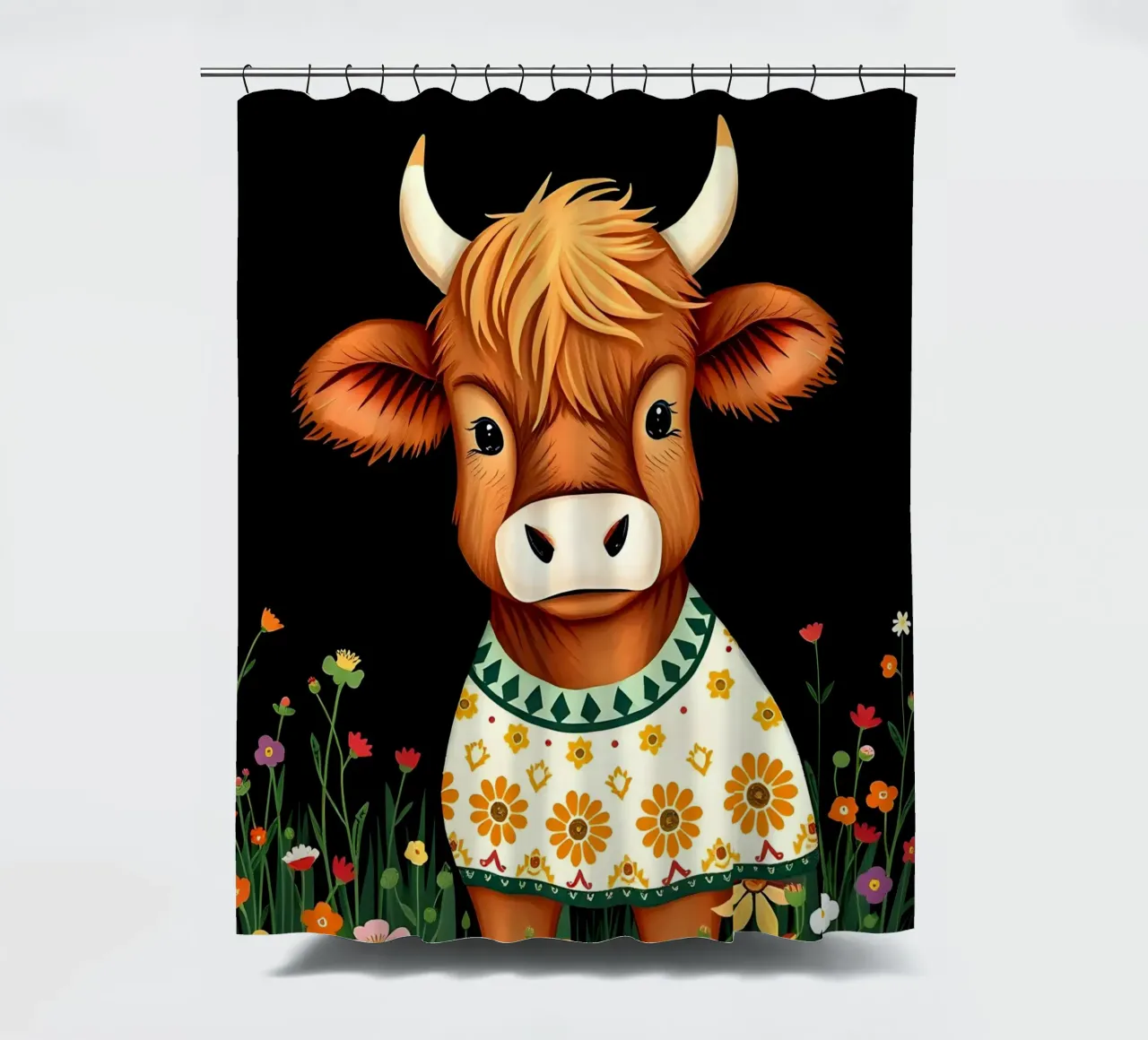 SCHOTTISCHE HOCHLANDKUH BABY KALB Duschvorhang von COLLEEN CRAFTS