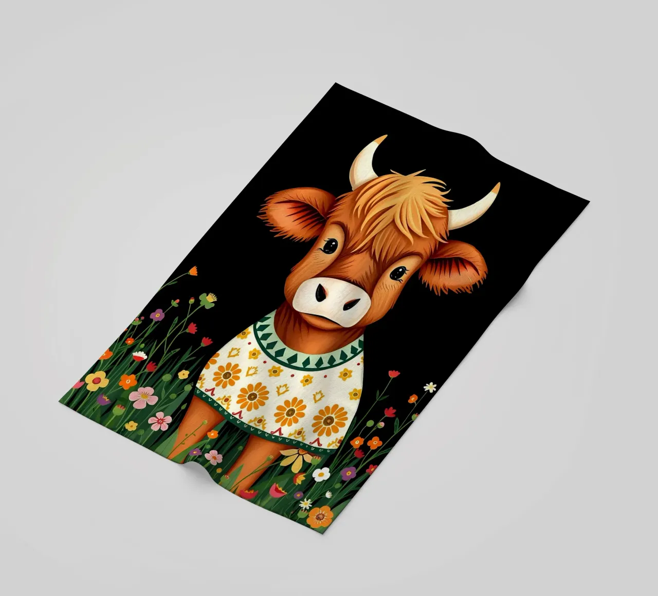 VACCA SCOZZESE DELLE HIGHLANDS, VITELLO DA LATTE telo mare da COLLEEN CRAFTS